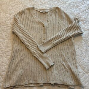 Loft v-neck oatmeal sweater